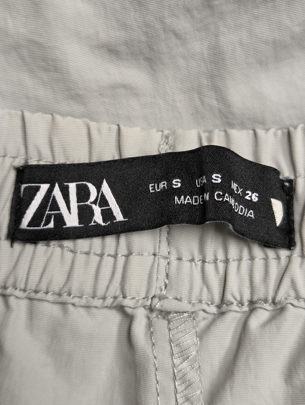Zara Light Gray Parachute Cargo Pants Size S - Picture 9 of 13